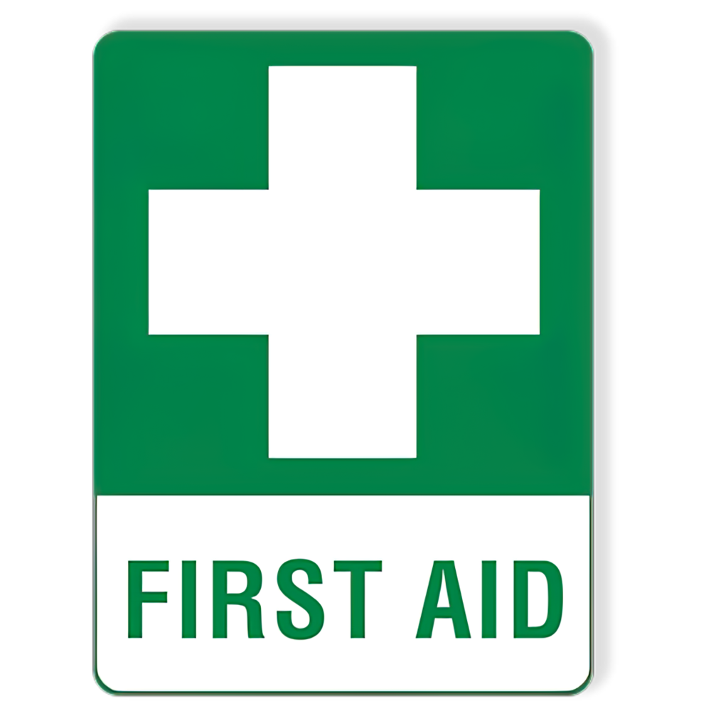 AeroSupplies First Aid Sticker 15 x 22.5cm large self-adhesive first aid kit location sticker for workplace WHS signage