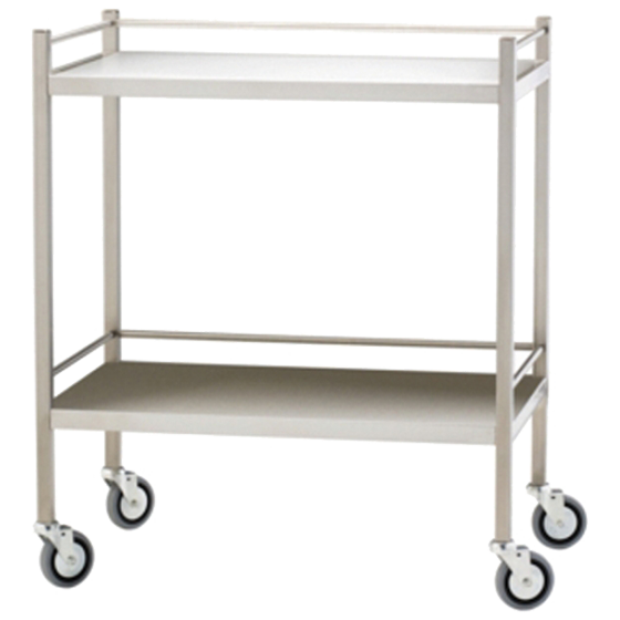 AeroSupplies Large Stainless Steel Trolley with Rails 110x50x97cm clinical medical trolley