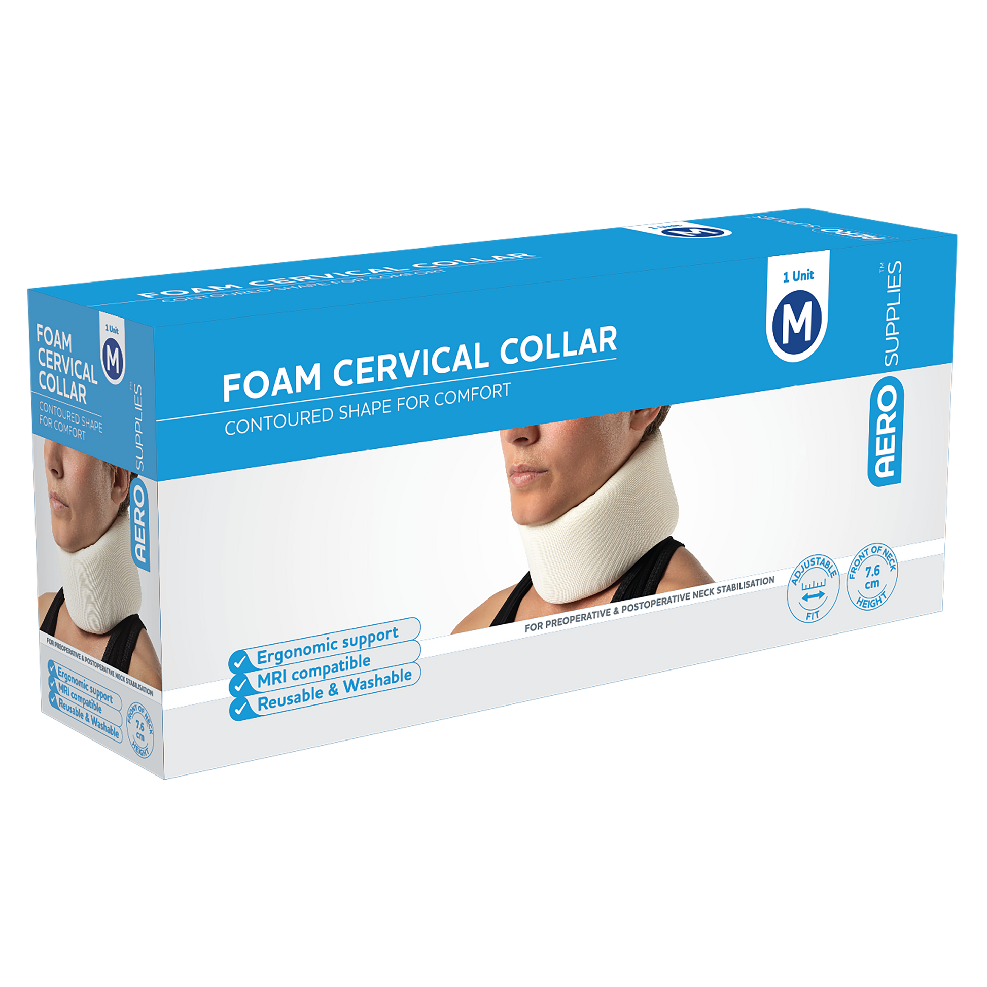 AeroSupplies Medium Foam Cervical Collar soft foam cervical collar for neck support