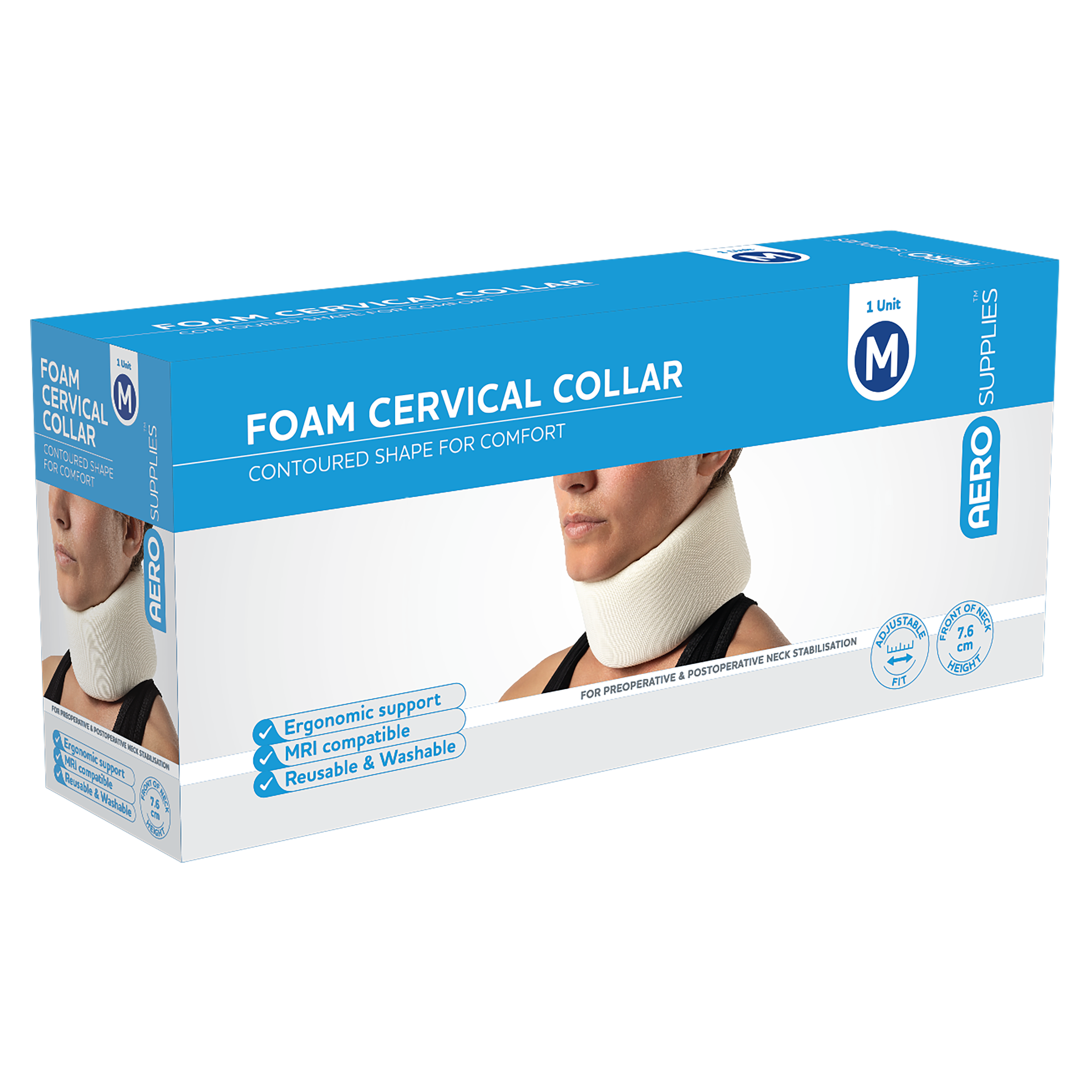 AeroSupplies Medium Foam Cervical Collar soft foam cervical collar for neck support
