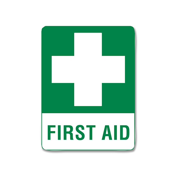 AeroSupplies Medium Poly First Aid Sign 45x30cm lightweight poly WHS compliance sign