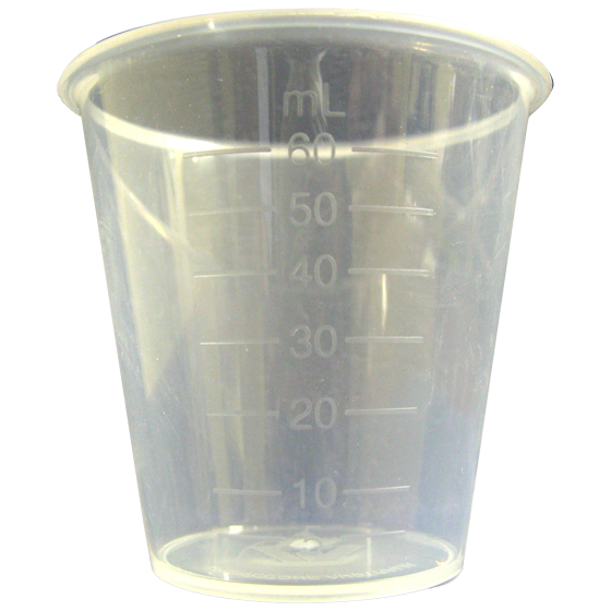 AeroSupplies Plastic Portion Cup 60mL single-use portion cup for medication dispensing