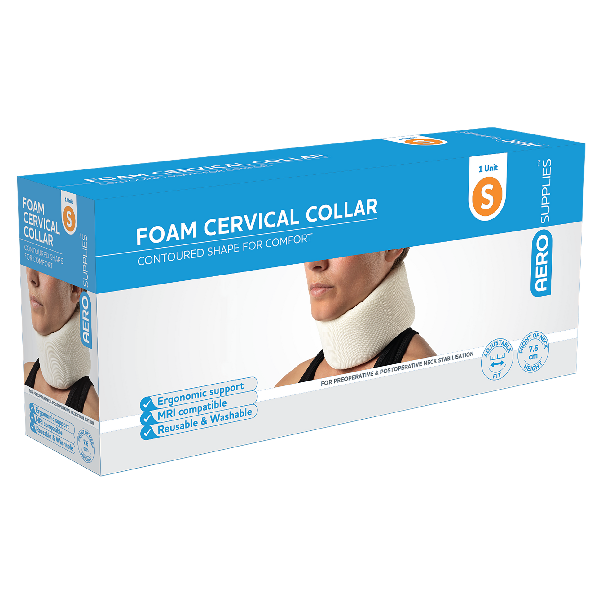 AeroSupplies Small Foam Cervical Collar soft foam collar for neck immobilisation support