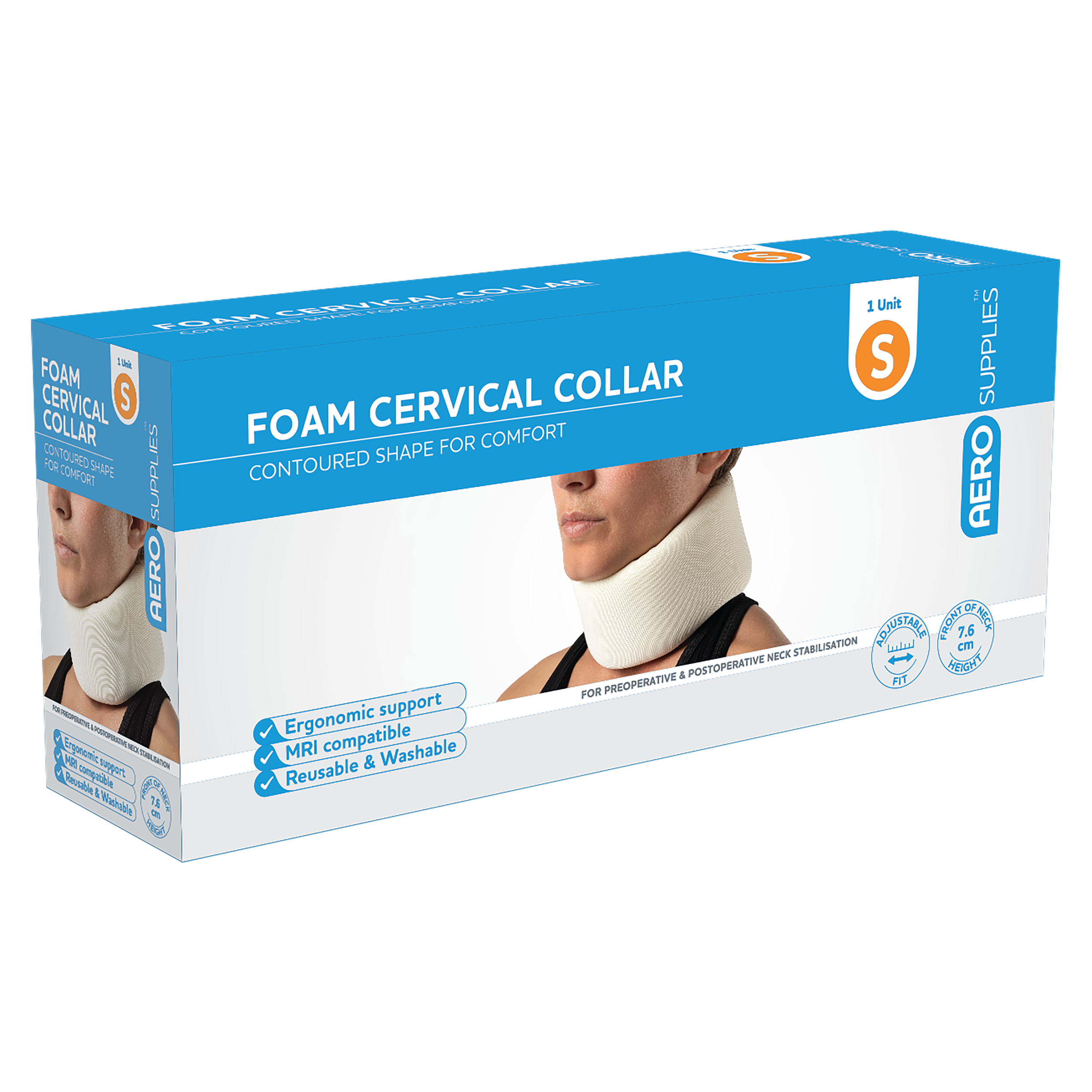 AeroSupplies Small Foam Cervical Collar soft foam collar for neck immobilisation support