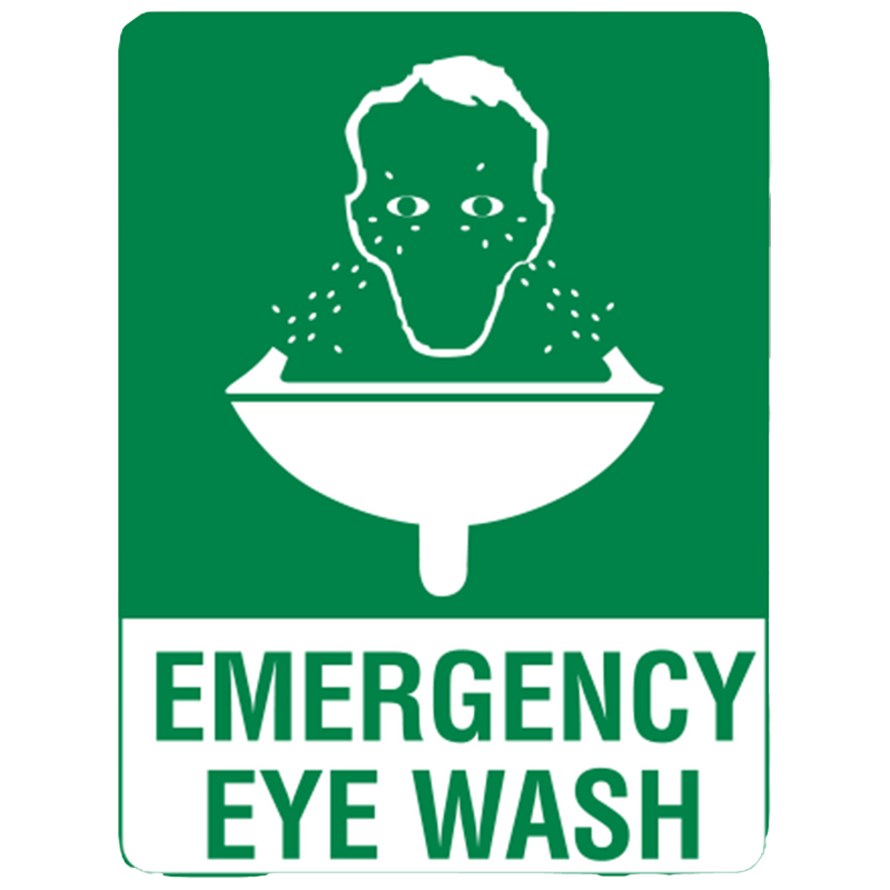AeroSupplies Small Metal Emergency Eyewash Sign 30 x 22.5cm durable metal eyewash station identification sign