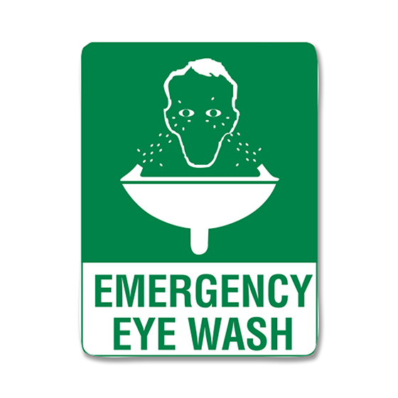 AeroSupplies Small Poly Emergency Eyewash Sign 30 x 22.5cm for workplace eyewash station identification