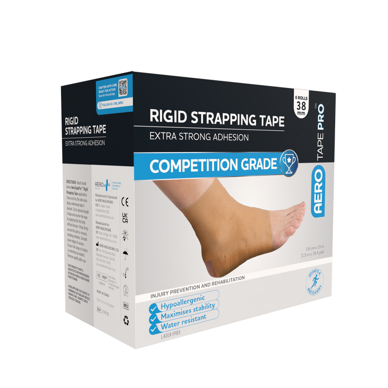 AeroTape Rigid Pro Strapping Tape 3.8cm x 15m box of 6 joint support tape