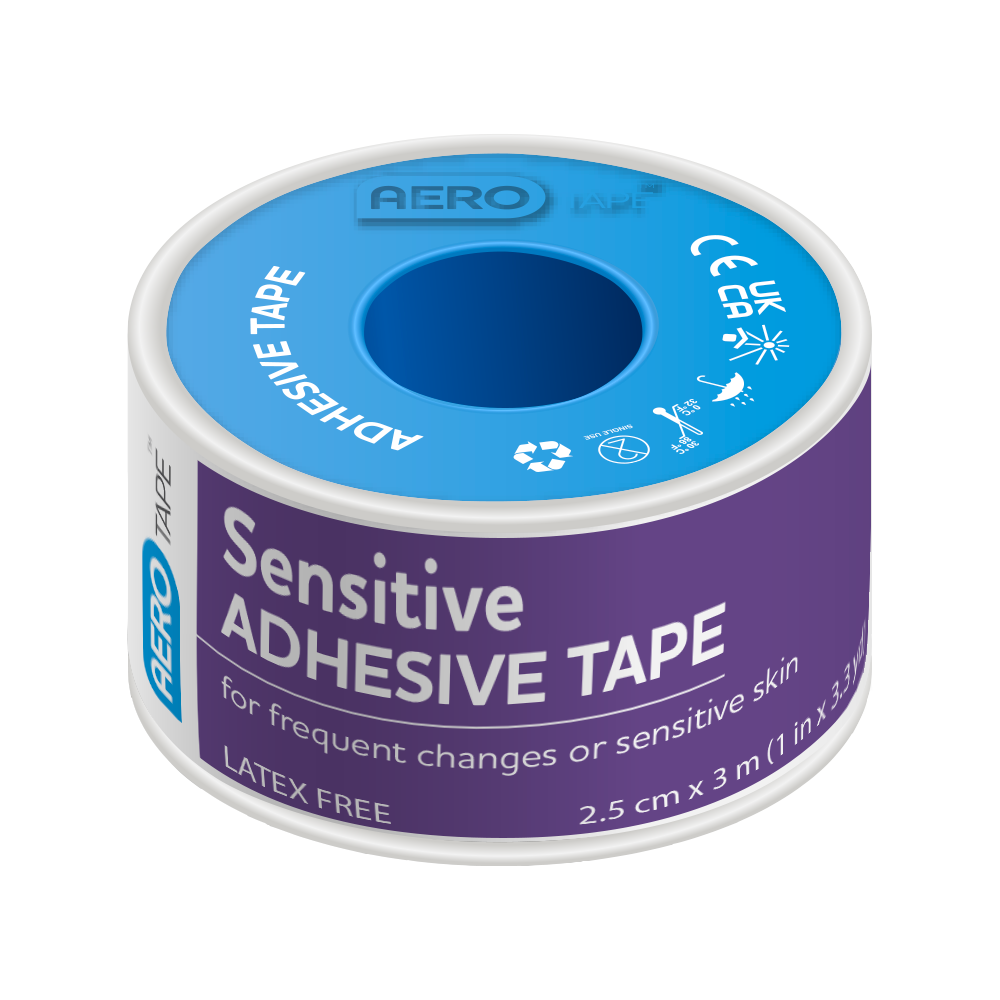 AeroTape Sensitive Silicone Tape 2.5cm x 3M gentle repositionable silicone tape for fragile and sensitive skin