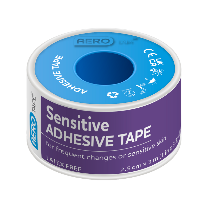 AeroTape Sensitive Silicone Tape 2.5cm x 3M gentle repositionable silicone tape for fragile and sensitive skin