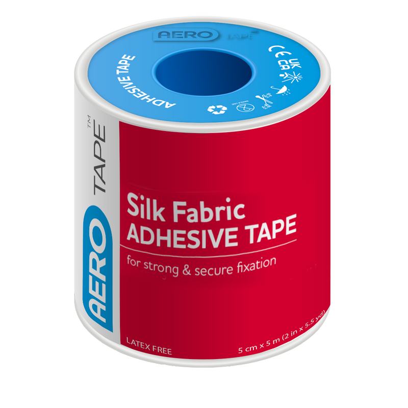 AeroTape Silk Fabric Adhesive Tape 5cm x 5m hypo-allergenic silk fixation tape
