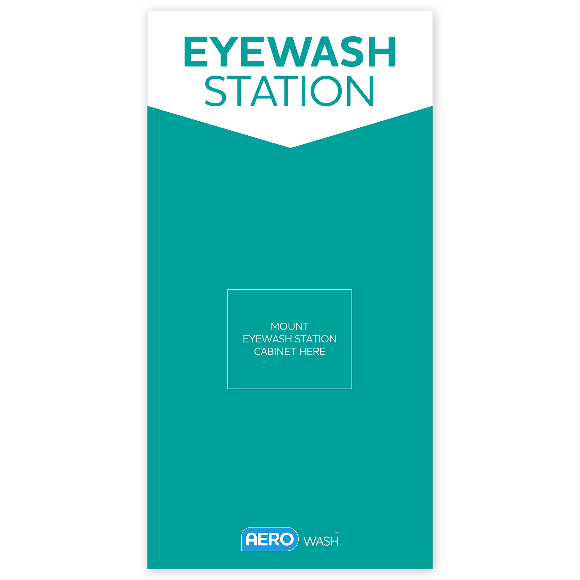 AeroWash Eyewash Station Shadow Board high-visibility backing board for eyewash station identification and ready-state display