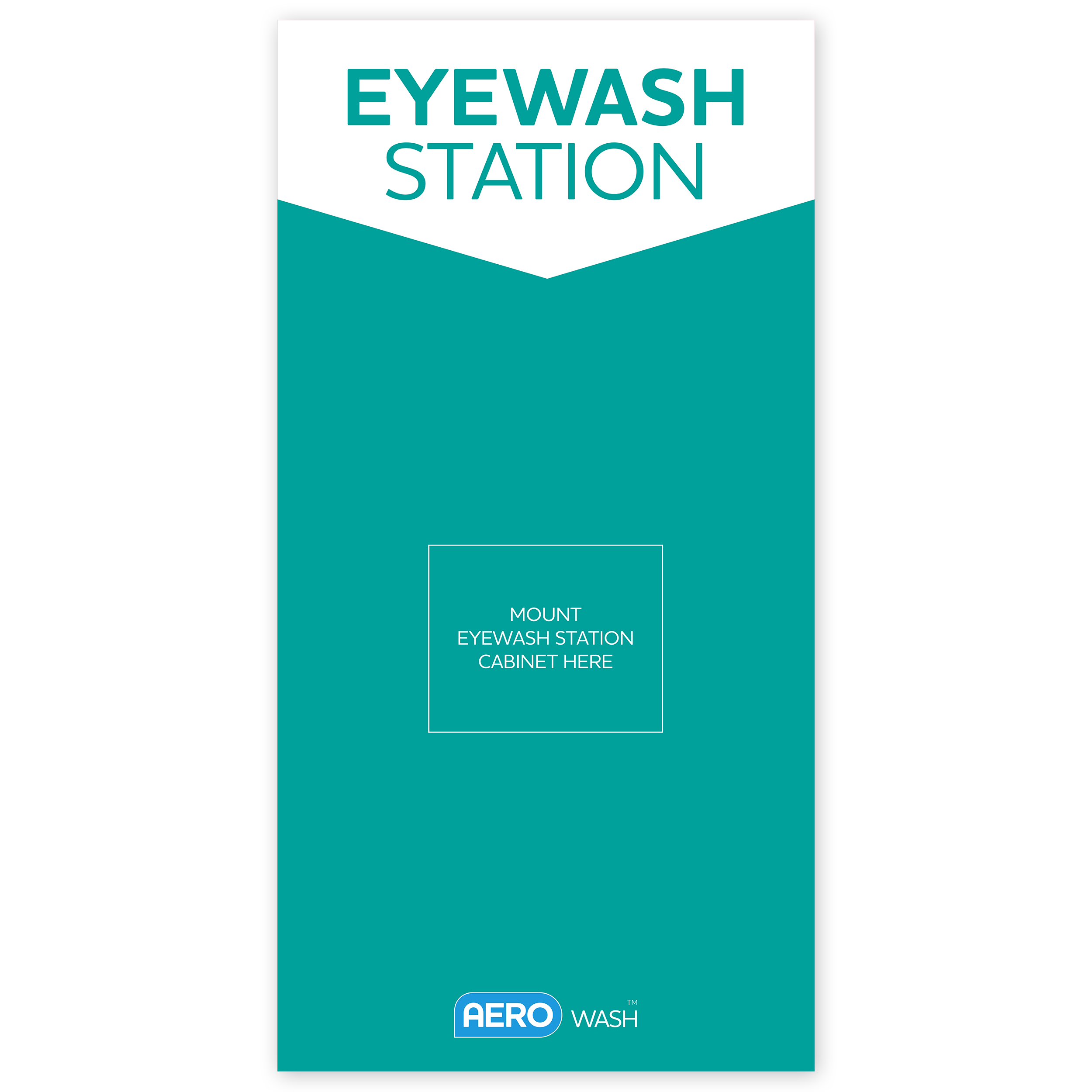 AeroWash Eyewash Station Shadow Board high-visibility backing board for eyewash station identification and ready-state display