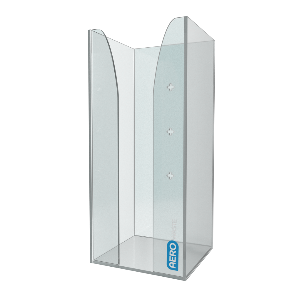 AeroWaste Acrylic Vomit Bag Dispenser clear acrylic wall-mount dispenser for vomit bag supply in clinical and transport settings
