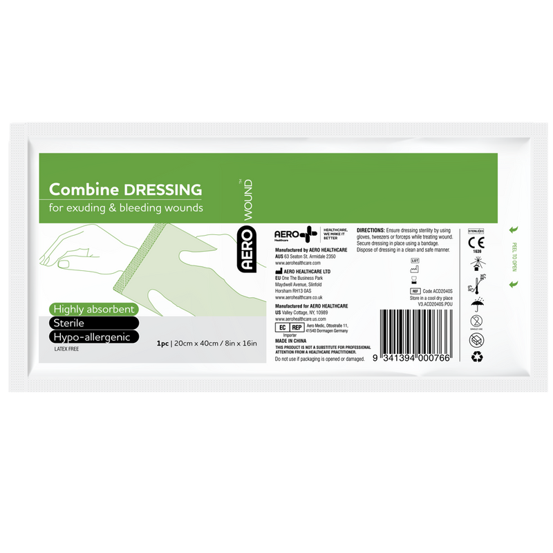 AeroWound Combine Dressing 20x40cm large low-adherent absorbent dressing