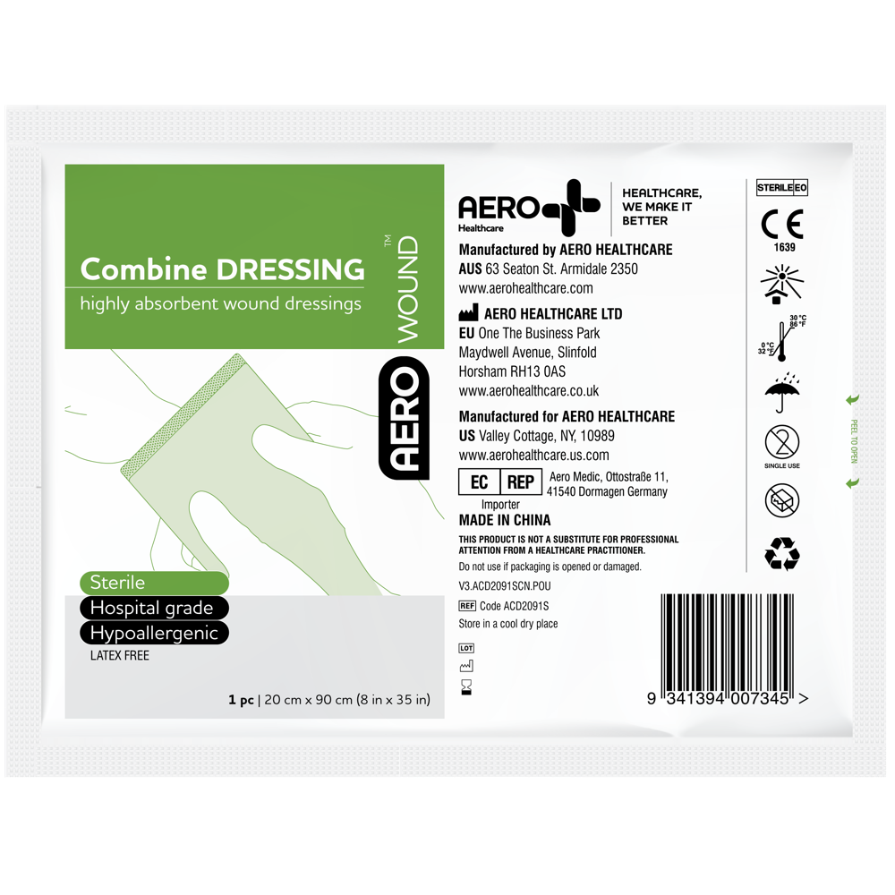 AeroWound Combine Dressing 20 x 90cm highly absorbent low-adherent large wound dressing