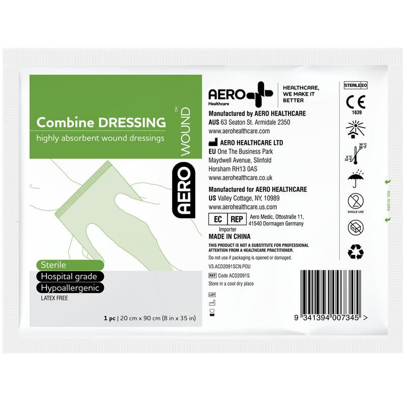AeroWound Combine Dressing 20 x 90cm highly absorbent low-adherent large wound dressing