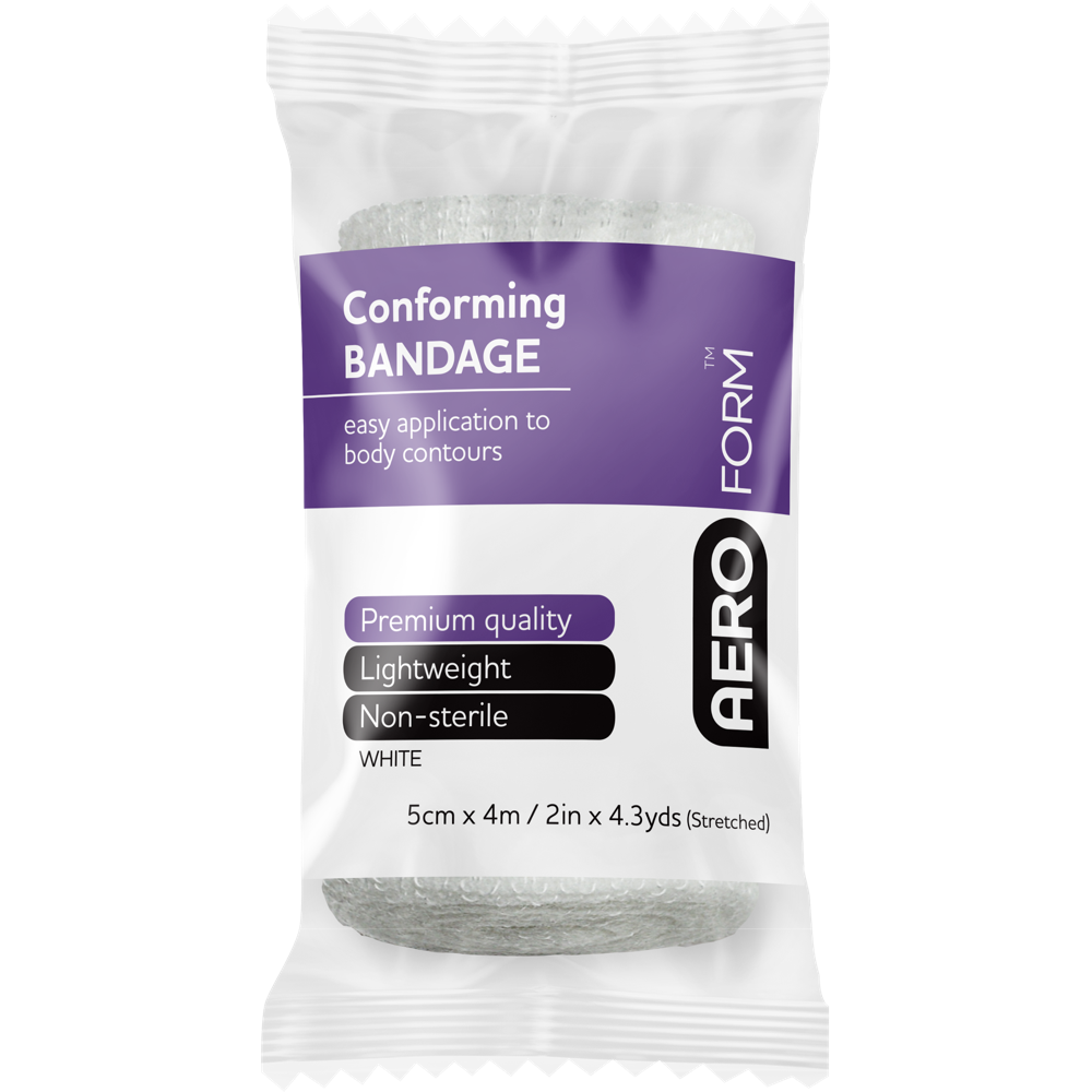 Aero Healthcare AEROFORM Conforming Bandage 5cm x 4M wrap of 12 for digit, hand, and small limb dressing retention