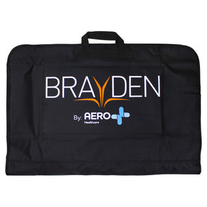Black zipped carry bag printed BRAYDEN by Aero Healthcare, used to hold the manikin mat