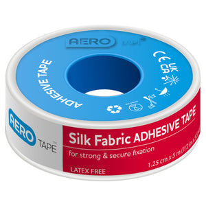 AERO TAPE spool printed silk fabric adhesive tape for strong and secure fixation, latex free, 1.25cm x 5m