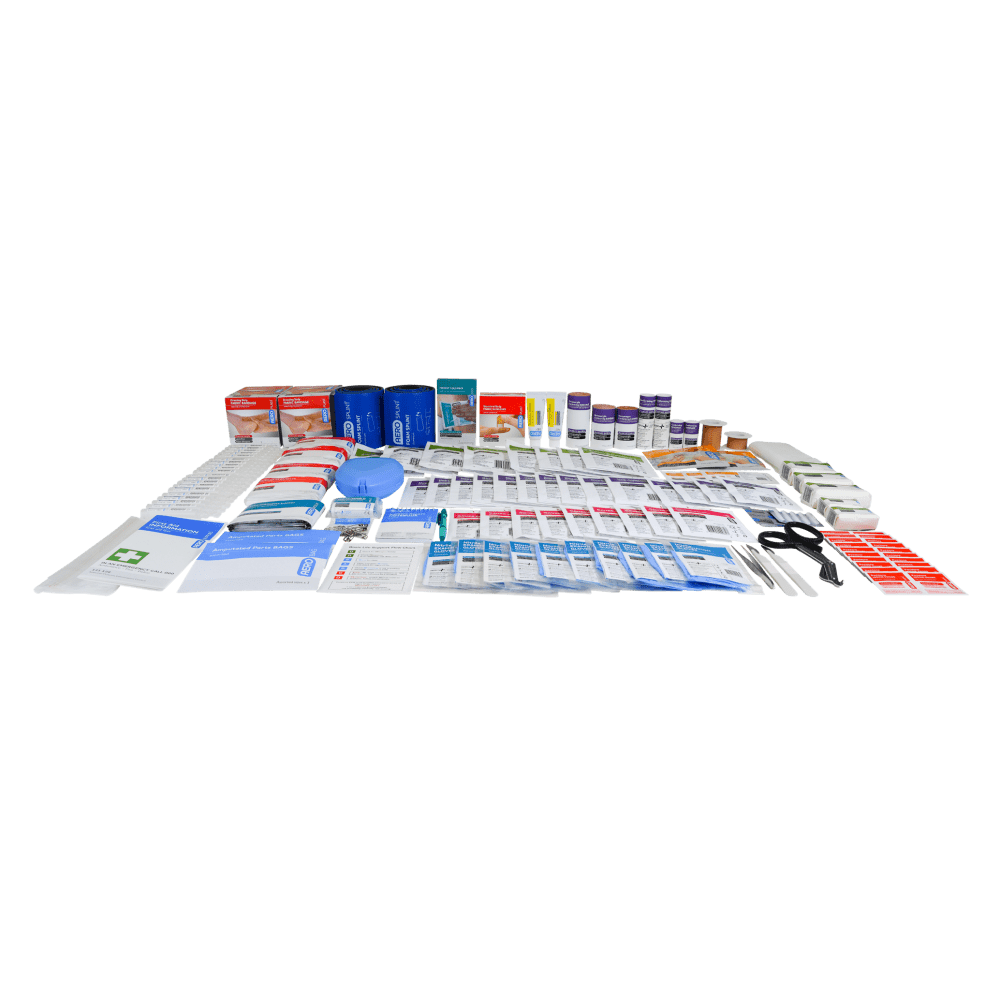 The refill contents laid out in rows without a case, as Aero photographs them