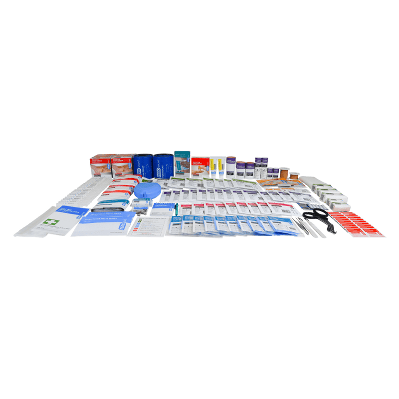 The refill contents laid out in rows without a case, as Aero photographs them