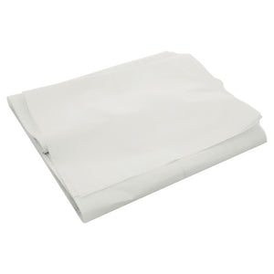 Folded white disposable spunbond sheet shown flat with the fold lines visible