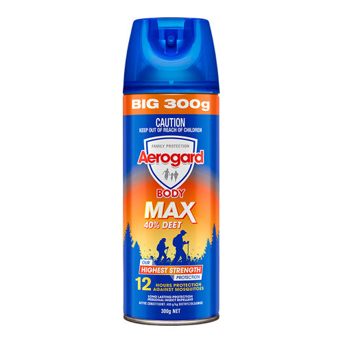 Aerogard Heavy Duty 40% DEET Mosquito Repellent 300g aerosol cans, pack of 8