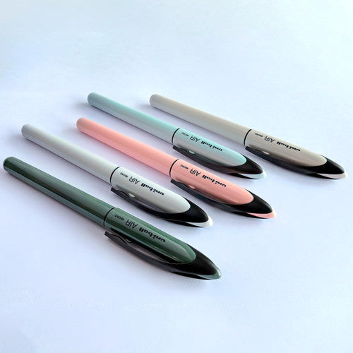 Uni-Ball Air Colour Moss Green Pastel Micro Liquid Ink Rollerball Pen Black Box Of 12