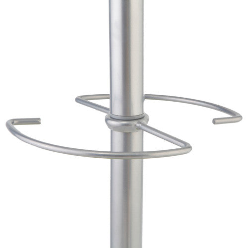 Full-height side view of Alba Stily coat rack showing heavy base and 177cm height