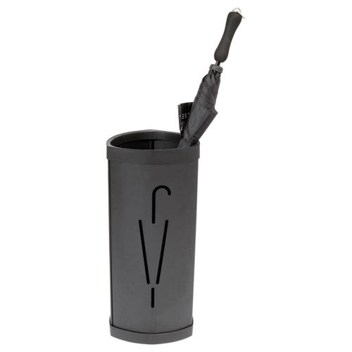 Alba umbrella bin in black with 3cm water retainer base detail