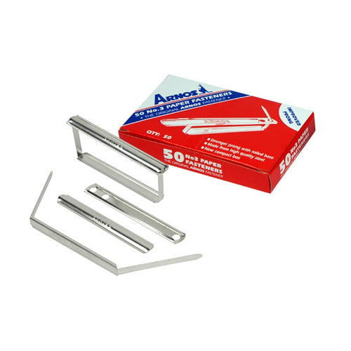 Arnos F207 No.3 Top Only Metal Paper Fasteners Box 50 - image 2