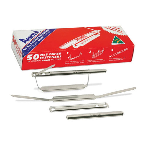 Arnos F207 No.3 Top Only Metal Paper Fasteners Box 50 - image 3