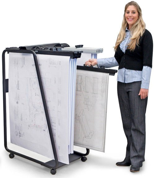 Arnos D060 trolley loaded with large format Hang-A-Plan binders