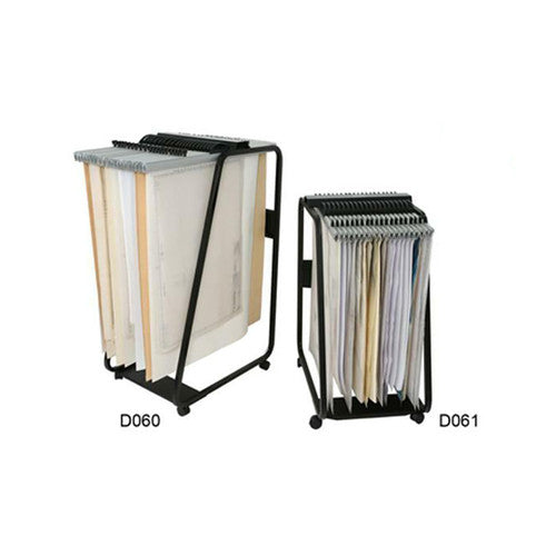Arnos D008 Hang-A-Plan A1 trolley with 10 Quickfile binders, satin black powder coat steel frame