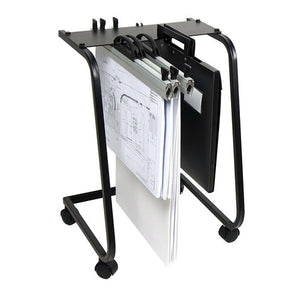 Arnos D062 Hang-A-Plan A2 General Trolley with castor wheels, black powder coat finish