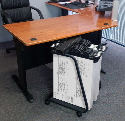 Side profile of the Arnos D062 A2 plan trolley highlighting compact dimensions
