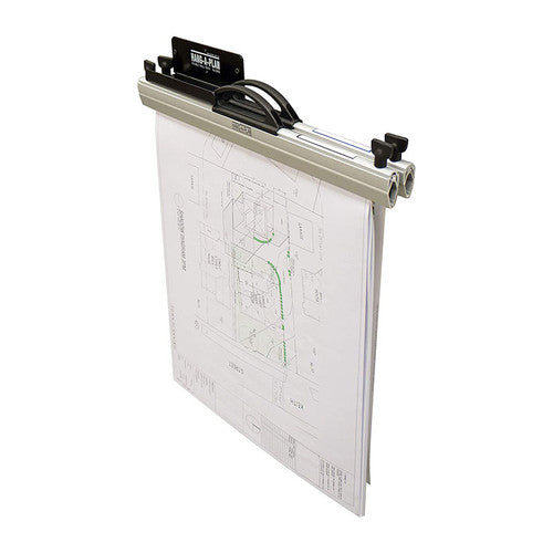 Close-up of the Arnos D063 wall rack showing height-adjustable rail and binder capacity