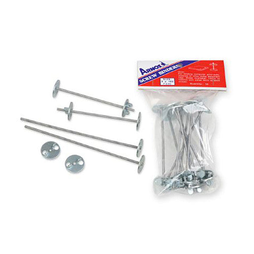 Close-up of Arnos F331 threaded metal post paper binder components