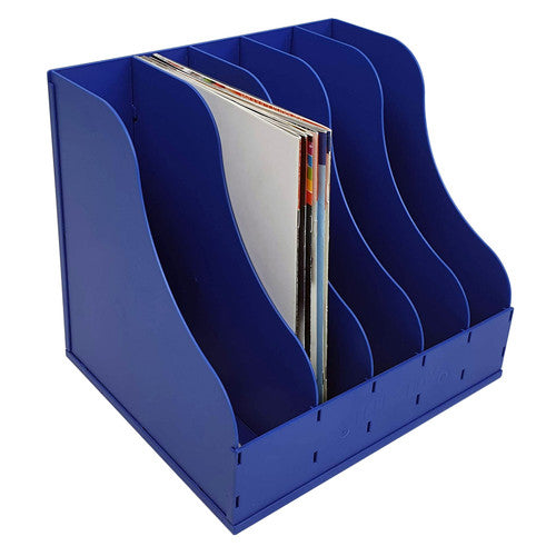 Arnos Teletidy blue five-compartment PVC storage rack for files, books and catalogues, 300x260x285mm