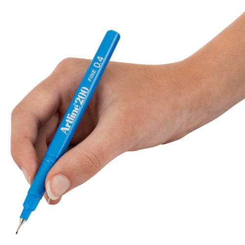Artline 200 Bright Fineliner Pen 0.4mm Light Blue Box of 12