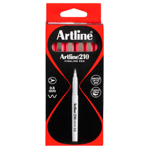 Artline 210 Fineliner Pen 0.6mm Pink Box of 12 - image 1