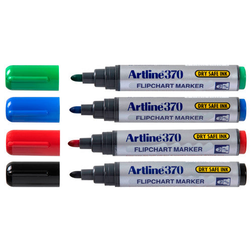 Artline 370 Flipchart Marker 2mm Bullet Assorted Wallet of 4 - image 2