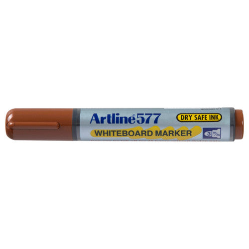 Artline 577 Whiteboard Marker 3mm Bullet Nib Brown Box of 12 - image 4