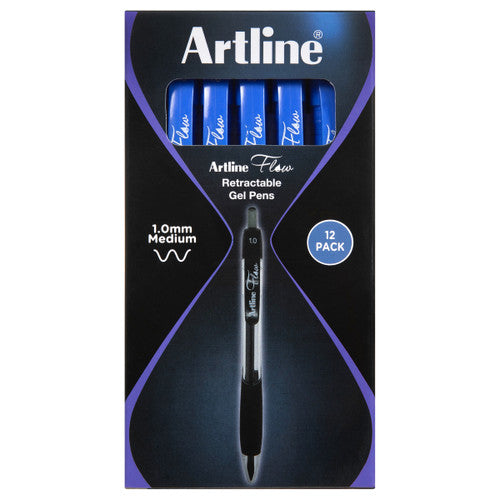 Artline Flow Retractable Pen Blue Box of 12 - image 1