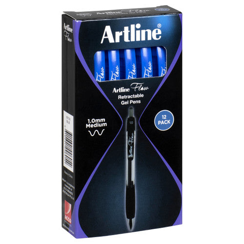 Artline Flow Retractable Pen Blue Box of 12 - image 2