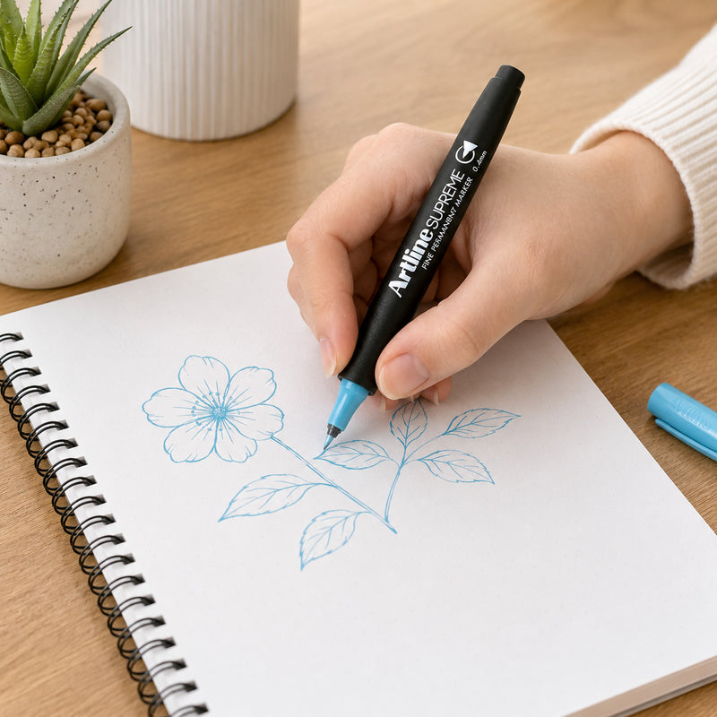 Artline Supreme Permanent Marker 0.4mm Light Blue - image 5