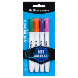 Artline Supreme Whiteboard Marker Assorted Brights Pack of 4 - image 1