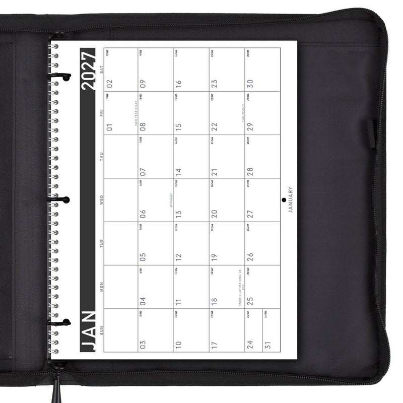 At-A-Glance Recycled Desk and Wall Calendar 2027 279 x 215mm Month To View shown with its retail packaging and the product information panel visible.