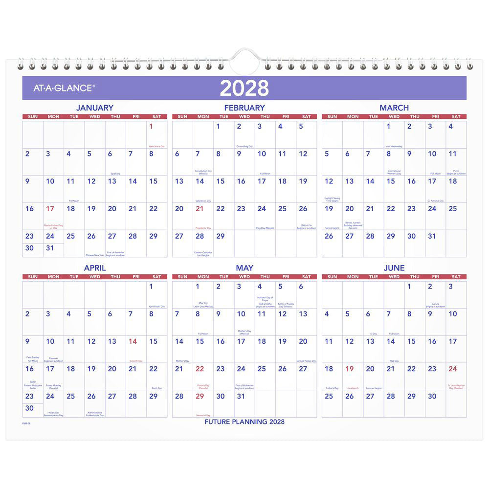 At-A-Glance Recycled Wall Calendar 2027 381 x 305mm Month To View shown with its retail packaging and the product information panel visible.