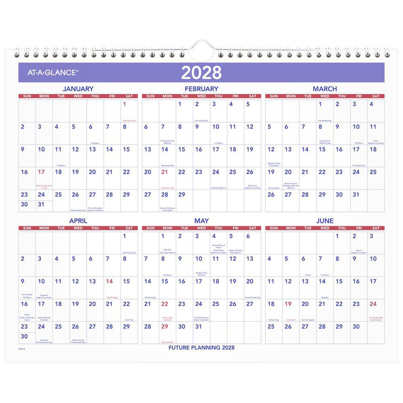 At-A-Glance Recycled Wall Calendar 2027 381 x 305mm Month To View shown with its retail packaging and the product information panel visible.